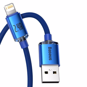Baseus Crystal Shine kaapeli USB - Lightning, 2.4A, 1,2m (sininen)
