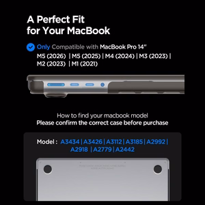 Spigen AirSkin Case for MacBook Pro 14" 2021 / 2023 / 2024 / 2025 / 2026 - Semi-Transparent