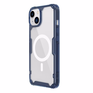Nillkin Nature Pro Magneettinen TPU Suojakuori iPhone 15 Plus:lle läpinäkyvä-sininen