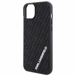 Karl Lagerfeld 3D Rubber Multi Logo Suojakuori iPhone 15 Plus:lle - musta