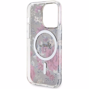 Guess GUHMP14LHCFWSA iPhone 14 Pro 6.1 vihreä/khaki suojakuori Flower MagSafe