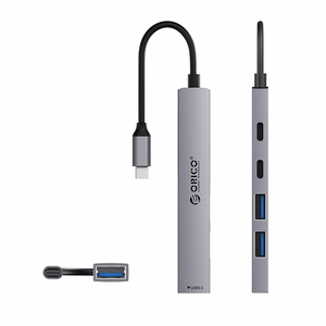 Orico YSB4-U2 USB-C Hub Docking Station 2x USB-A 2.0 + 1x USB-A 3.0 + 1x USB-C 2.0 + 1x USB-C - Gray