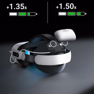 BoboVR E3 Pro päähihna akulla Meta Quest 3:lle ja 3S:lle - valkoinen ja musta