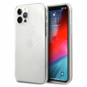 Guess GUHCP12M3D4GTR iPhone 12/12 Pro 6.1" läpinäkyvä kovakotelo 4G 3D kuvio kokoelma