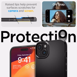 Spigen Thin Fit iPhone 15 Plus Suojakuori - Musta