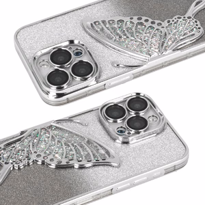 Tel Protect Butterfly Water Suojakuori iPhone 17 Pro Max:lle hopeinen