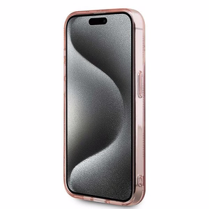 Karl Lagerfeld IML Choupette Head & Monogram suojakuori iPhone 15 Pro:lle - vaaleanpunainen