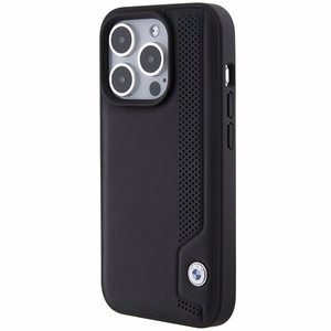 BMW Nahkainen Blue Dots iPhone 15 Pro Max Suojakuori - musta