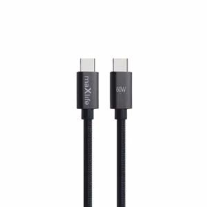 Maxlife MXUC-12 Kaapeli USB-C - USB-C 1,0 m 60W musta
