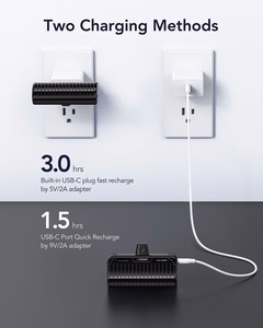 Ulkoinen akku Veger PlugOn (W0558) PD QC3.0 3A 20W 5000 mAh sisäänrakennetulla Type C -liittimellä musta