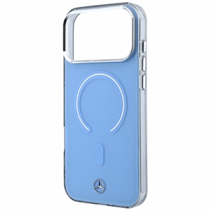 Mercedes Double Layer Iconic Logo -suojakuori laitteelle iPhone 18 Pro Max / 17 Pro Max, MagSafe-yhteensopiva – sininen