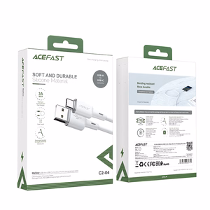 Acefast USB kaapeli - USB Type C 1.2m, 3A valkoinen (C2-04 white)