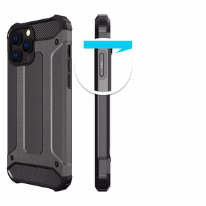 Hybrid Armor Case Kova kestävä suojus iPhone 13 Pro:lle hopea