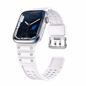 Triple Protection Hihna Apple Watch 38 / 40 / 41 mm ranneke - valkoinen