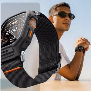 Spigen Lite Fit Pro -ranneke ja panssarilasinen näytönsuoja Apple Watch Ultra 49 mm -mallille, mustat