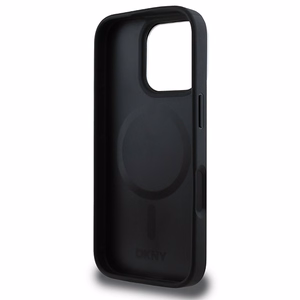 DKNY Plain Hopeinen Logo MagSafe iPhone 16 Pro:lle Suojakuori - Musta