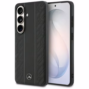 Mercedes Laurel Leaves Vertical Stripes MagSafe Case for Samsung Galaxy S26 - Black