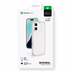 AmazingThing Minimal Silikoninen Suojakuori iPhone 16:lle - läpinäkyvä