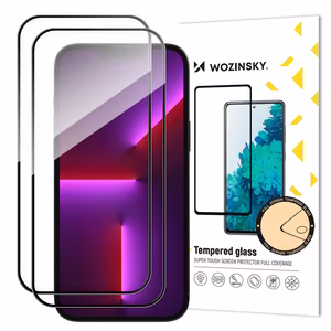 2 kpl koko näytön Karkaistu lasi kehyksellä kuoriystävällinen Wozinsky Full Glue iPhone 15:lle - musta