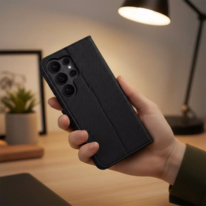 Flip case for Xiaomi 17 ULTRA 4Card RFID anti-theft tech fabric black
