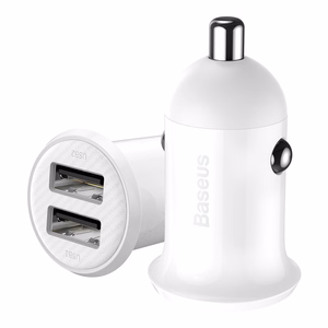 Baseus Grain Pro autolaturi 2x USB 4,8A (valkoinen)