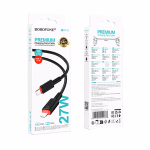 Borofone Kaapeli BX110 Beneficio - USB Lightning-liittimeen - 2,4A 1 metri musta