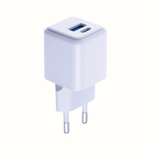 Valkoinen 3mk Hyper GaN -seinälaturi, 20 W, QC4+/PD/PPS, USB 1A1C, EU