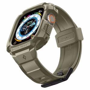 Spigen Rugged Armor Pro - Ranneke ja suojakuori Apple Watch Ultralle 49 mm (Vintage Khaki)