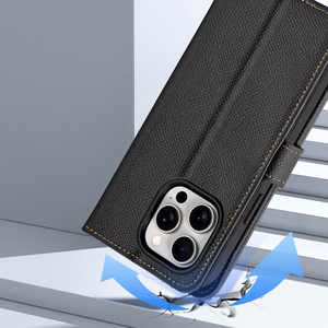 Dux Ducis Lawa Nahkainen Suojakuori iPhone 15 Pro:lle - musta