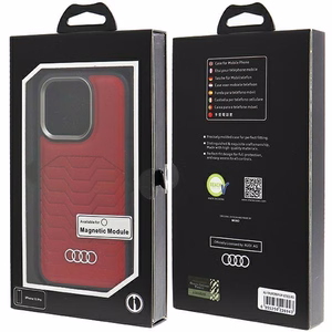 Audi Tekonahkainen Suojakuori MagSafella iPhone 15 Pro:lle - punainen