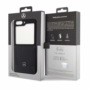 Mercedes nahkainen Urban-suojakuori Samsung Galaxy Z Flip 5:lle - musta