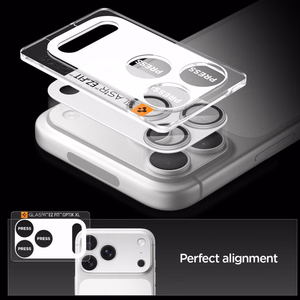 Spigen Optik Pro XL Kameran Linssilasi iPhone 17 Pro Max:lle - Hopeinen