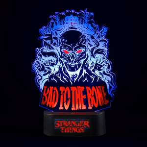 Stranger Things Bad To The Bone LED-yövalo, 16 × 24 cm