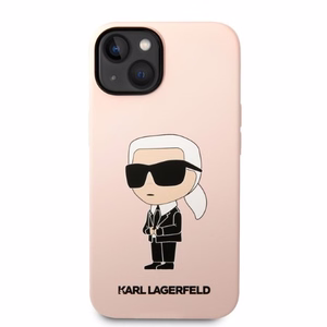 Karl Lagerfeld KLHMP14MSNIKBCP iPhone 14 Plus 6.7" kovakuori vaaleanpunainen/vaaleanpunainen Silicone Ikonik MagSafe