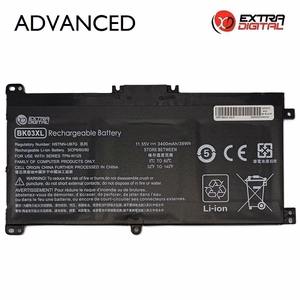 Kannettavan tietokoneen akku HP BK03XL, 3400 mAh, Extra Digital Advanced