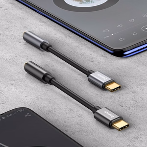 Baseus L54 mobile phone cable Black, Grey USB C 3.5mm