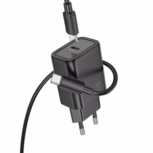 Charger Hoco N62 30W GaN USB-C + USB-C to USB-C cable 1.0m black