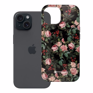 Suojakuori iPhone 15:lle Forcell F-Protect Mirage MagSafe-yhteensopiva Military Drop-Test ruusudraama