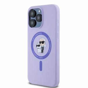 KARL LAGERFELD Silikoninen KC Body Ring MagSafe Suojakuori KLHMP15XSCMKCRHU iPhone 15 Pro Max:lle - Violetti