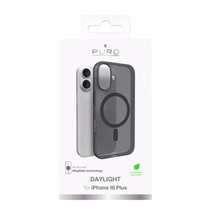 Puro Daylight MagSafe silikonisuoja iPhone 16 - musta