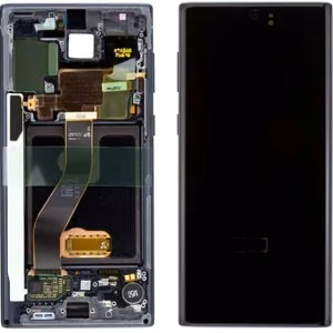 LCD-näyttö Samsung N970F Note 10 kosketusnäytöllä ja kehyksellä musta alkuperäinen (käytetty Grade C)