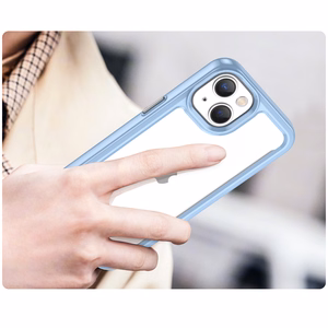 Outer Space Case iPhone 14 Plus kova suojus geelikehyksellä sininen