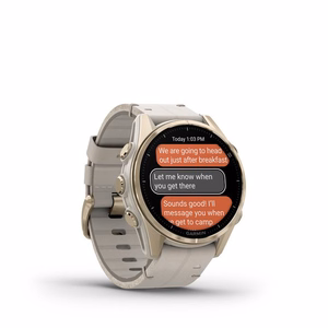 Garmin Fenix 8 3.3 cm (1.3") AMOLED 43 mm digitaalinen 416 x 416 pikseliä kosketusnäyttö kulta Wi-Fi GPS (satelliitti)