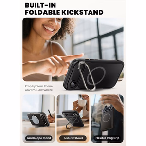 Supcase IBLSN Ares Flip Mag MagSafe Suojakuori iPhone 17 Air:lle - Musta