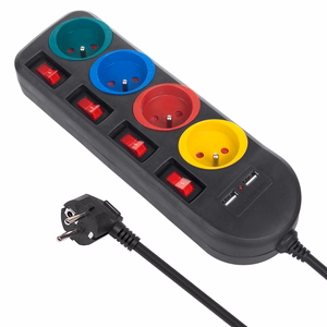 Maclean power strip, 4-socket extension cable + 2xUSB, with switches, 250VAC/10A, 2.1A 5V, 1.5m, black, MCE229 B