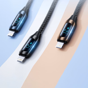 USB-A Kaapeli - Lightning Wozinsky WUALC2 LED-näytöllä 2.4A 2m - musta