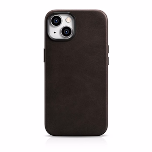 iCarer Öljyvaha Premium Nahkakotelo iPhone 14 Plus Magneettinen nahkakotelo MagSafe ruskea (WMI14220703-BN)