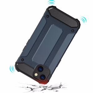 Hybrid Armor tapauksessa iPhone 14 Plus panssaroitu hybridi tapauksessa musta