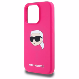 Karl Lagerfeld KLHMP15LSKHPPPLF iPhone 15 Pro 6.1 fuksia/fuksia kovakuori Silikoninen Karl Head Print MagSafe
