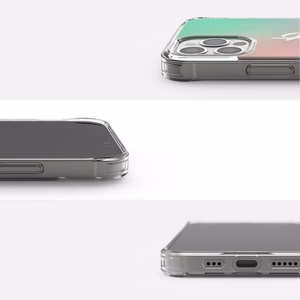 Ringke Fusion Design PC kotelo TPU puskuri iPhone 12 Pro Max vaaleanpunainen-vihreä (GNAP0028)